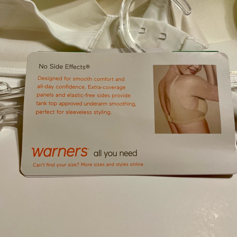 NWT Warner's White No Side Effects T-shirt Bra size Large - Picture 4 of 12